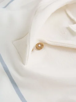 Blauw met wit gestreept - Verpakking van 2 jersey babyrompertjes