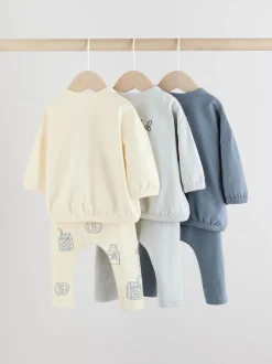 Blauw Milk Club - Tops en Leggings 6 -delige babyset (0mnd-3jr)