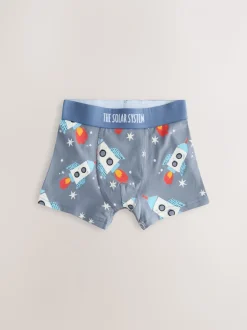 Blauw ruimteprint - Junior karakter trunks 5 verpakking (1,5-16jr)