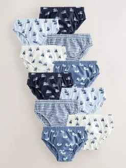 Blauw vervoersmiddel - Verpakking van 10 onderbroeken (1,5-10 jr)