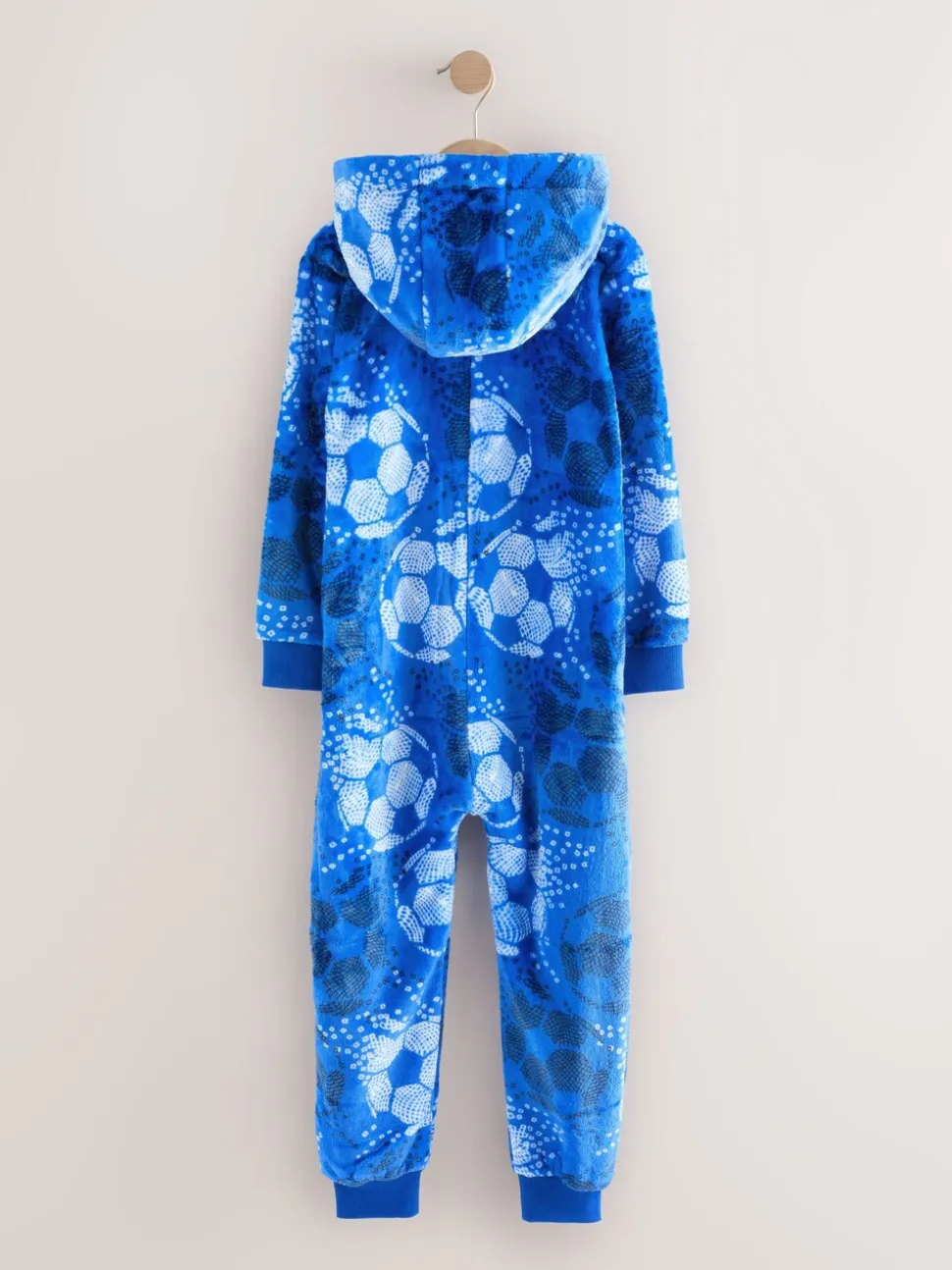 Blauw voetbal - Fleece onesie (3-16 jr)