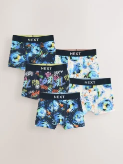 Blauw voetbalprint - Verpakking van 5 boxers (2-16jr)