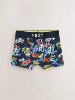 Blauw voetbalprint - Verpakking van 5 boxers (2-16jr)