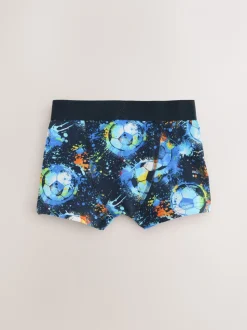 Blauw voetbalprint - Verpakking van 5 boxers (2-16jr)