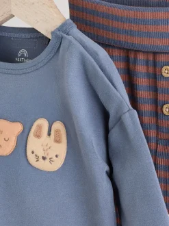 Blauw Woodland - Babyset van top en Leggings 2 -delig (0mnd-3jr)