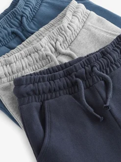 Blauw/antracietgrijs/zwart - Verpakking van 3 zachte joggingbroeken (3 mnd-7 jr)
