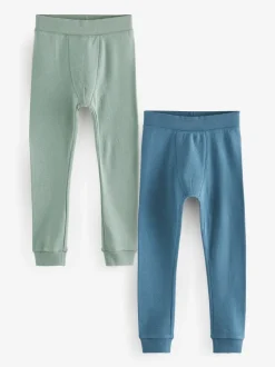 Blauw/blauwgroen - Verpakking van 2 thermische leggings (2-16 jr)