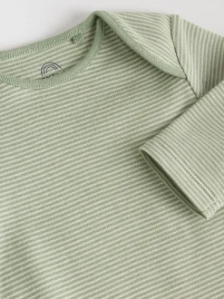 Blauw/bruin - Set van 5 rompers met lange mouwen