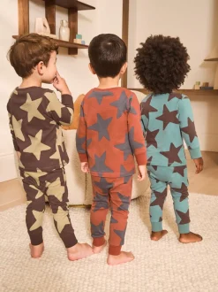 Blauw/bruin - Verpakking van 3 knusse pyjama's (9 mnd-10 jr)