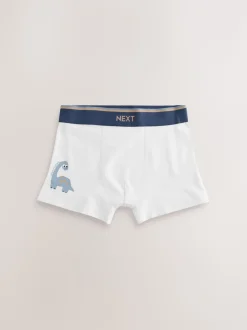 Blauw/bruin met dinoprint - Verpakking van 5 trunks (1,5-12jr)
