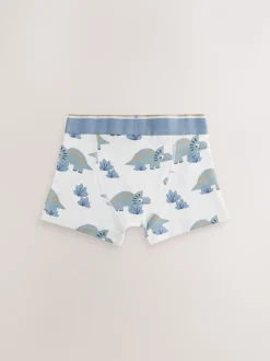 Blauw/bruin met dinoprint - Verpakking van 5 trunks (1,5-12jr)