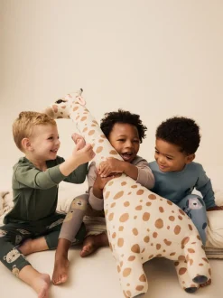 Blauw/bruin/kakigroen dierenprint - Verpakking van 3 knusse pyjama's (9mnd-8jr)