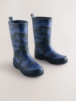 Blauwe Camo - Rubberen regenlaarzen
