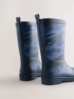 Blauwe Camo - Rubberen regenlaarzen