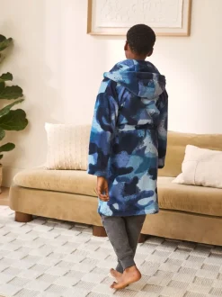 Blauwe camouflage spray - Damesbadjas (3-16jaar)