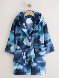 Blauwe camouflage spray - Damesbadjas (3-16jaar)