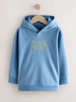 Blauwe controller - Grafische print hoodie voor oudere jongens (3-16jaar)