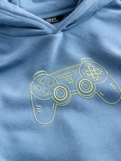 Blauwe controller - Grafische print hoodie voor oudere jongens (3-16jaar)