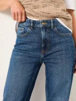 Blauwe denim - FatFace Relaxed Straight Jeans