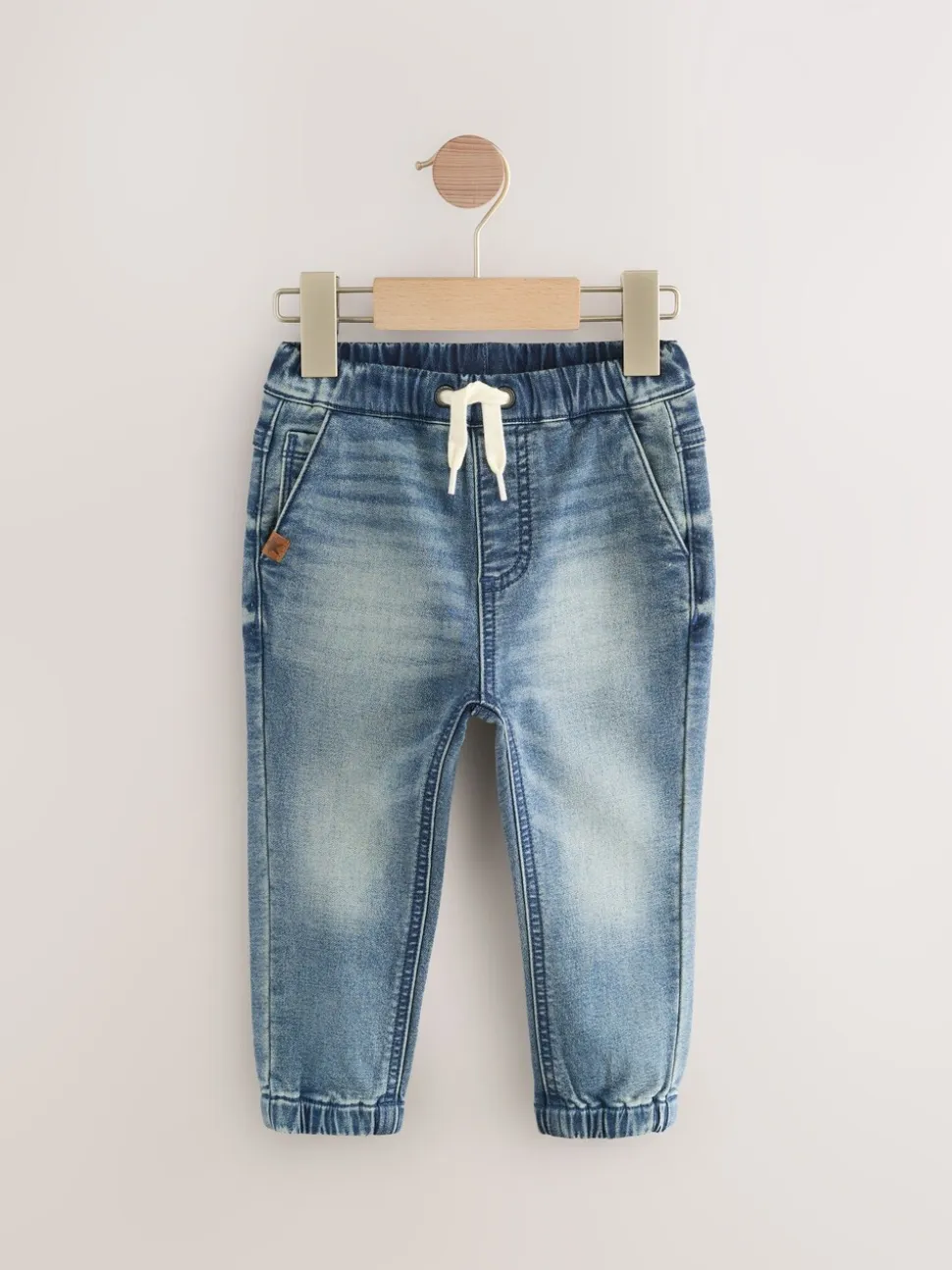 Blauwe denim - Jogger-jeans met comfortabele stretch 2 -pak (3mnd-7jr)