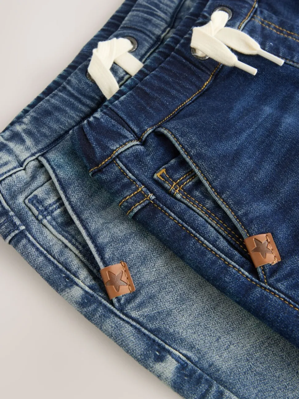 Blauwe denim - Jogger-jeans met comfortabele stretch 2 -pak (3mnd-7jr)