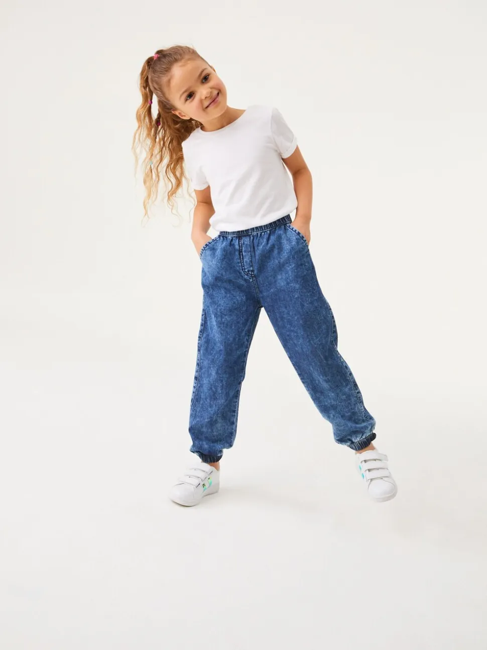 Blauwe denim - Joggingbroek (3-16 jr)