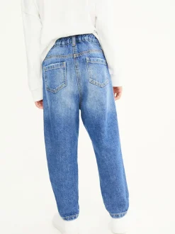 Blauwe denim - Mom 100% katoenen jeans (3-16jaar)
