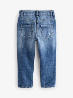 Blauwe denim - Mom 100% katoenen jeans (3-16jaar)