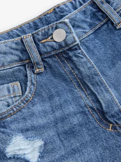 Blauwe denim - Mom 100% katoenen jeans (3-16jaar)