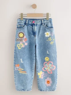 Blauwe denim - SmileyWorld® Barrel Jeans (3-16jr)