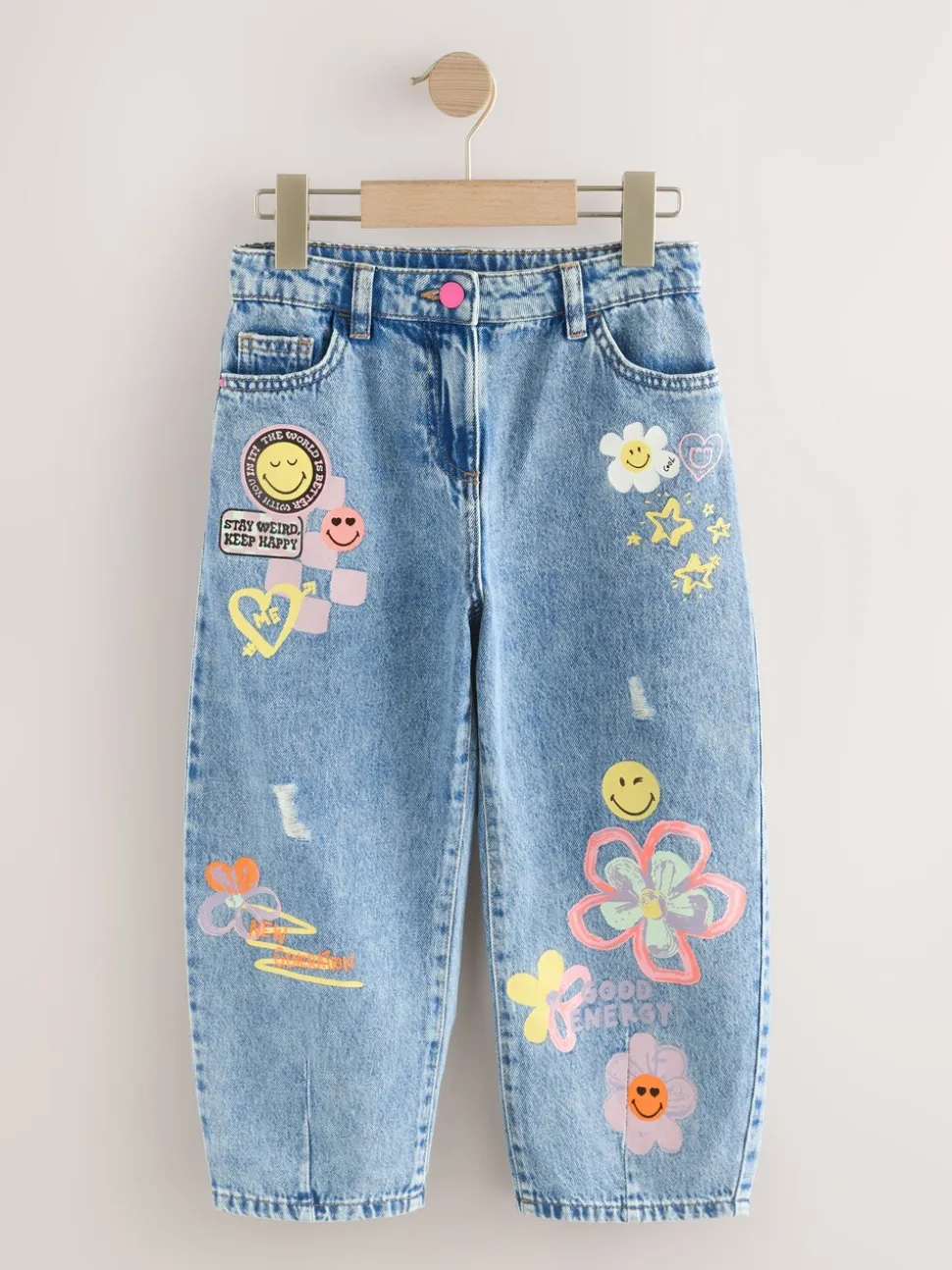 Blauwe denim - SmileyWorld® Barrel Jeans (3-16jr)