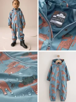 Blauwe Hamish Print - Waterdicht regenpak met fleecevoering (3 mnd-7 jr)