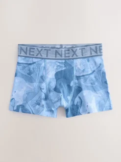 Blauwe marmerprint - Verpakking van 5 boxers (2-16jr)