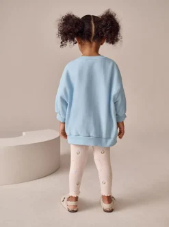 Blauwe strik met eend - Set met sweatshirt en legging (3 mnd-7 jr)
