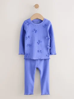 Blauwe strikken - Verpakking van 3 knusse pyjama's (9 mnd-12 jr)