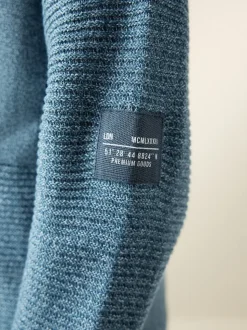 Blauwe twist - Utility gebreide hoodie (3-16jr)