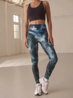 Blauwe verfPrint - Power Active sportlegging