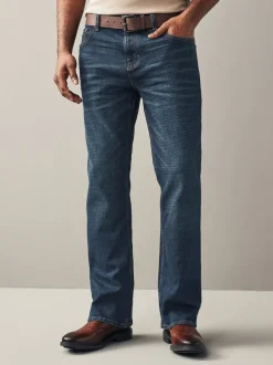 Blauwe wassing - Bootcut - Authentic jeans met riem