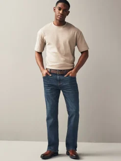 Blauwe wassing - Bootcut - Authentic jeans met riem