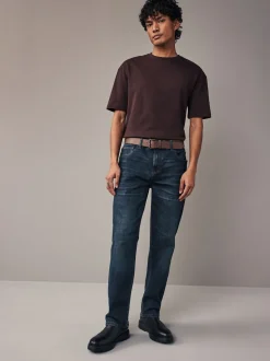 Blauwe wassing - Straight fit - Authentic jeans met riem