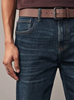 Blauwe wassing - Straight fit - Authentic jeans met riem