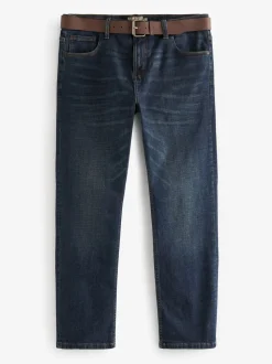 Blauwe wassing - Straight fit - Authentic jeans met riem