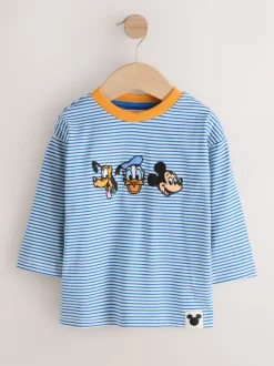Blauw/ecru - Mickey Mouse Long Sleeve T-Shirt (3mths-8yrs)