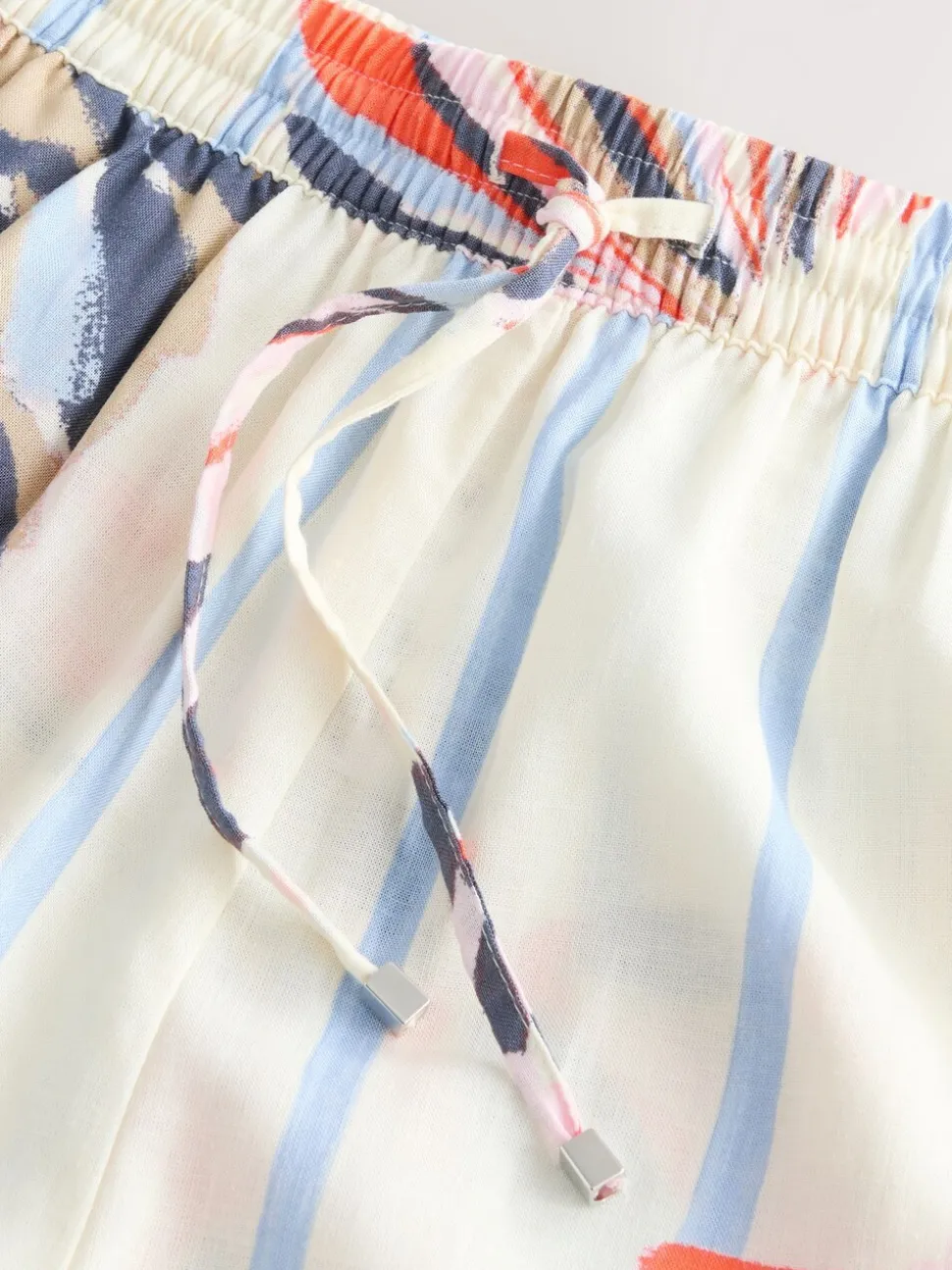 Blauw/ecru - Short met linnen