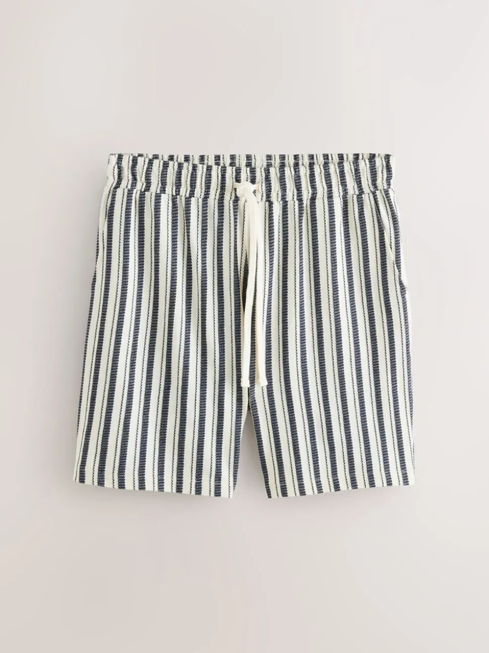 Blauw/ecru - Shorts met verticale strepen