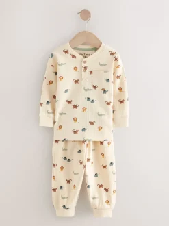 Blauw/ecru - Verpakking van 3 oversized pyjama's 3 (9mnd -10jr)