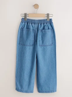 Blauw/ecru gestreept - Denim jeans met elastische taille (3-16jr)