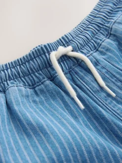 Blauw/ecru gestreept - Denim jeans met elastische taille (3-16jr)