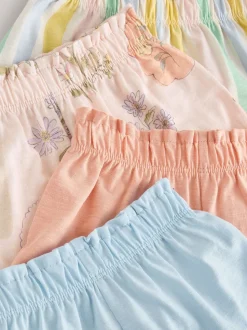 Blauw/geel - Set van 4 shorts (3 mnd-7 jr)