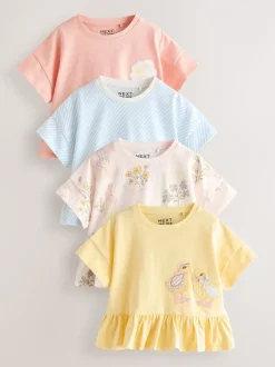 Blauw/geel - T-Shirts 4 Pack (3mths-7yrs)